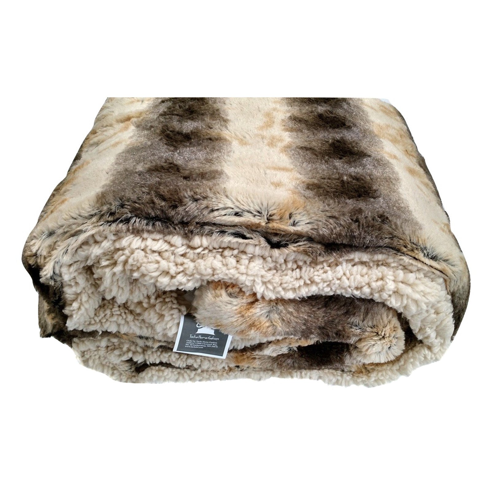 Tache 50 X 60 Inch Super Soft Warm Striped Dark Brown Safari Faux Fur with Micro Fleece Back Throw Blanket for Couch and Bed Tache 50 X 60 Inch Super Soft Warm Striped Dark Brown Safari Faux Fur with Micro Fleece Back Throw Blanket for Couch and Bed